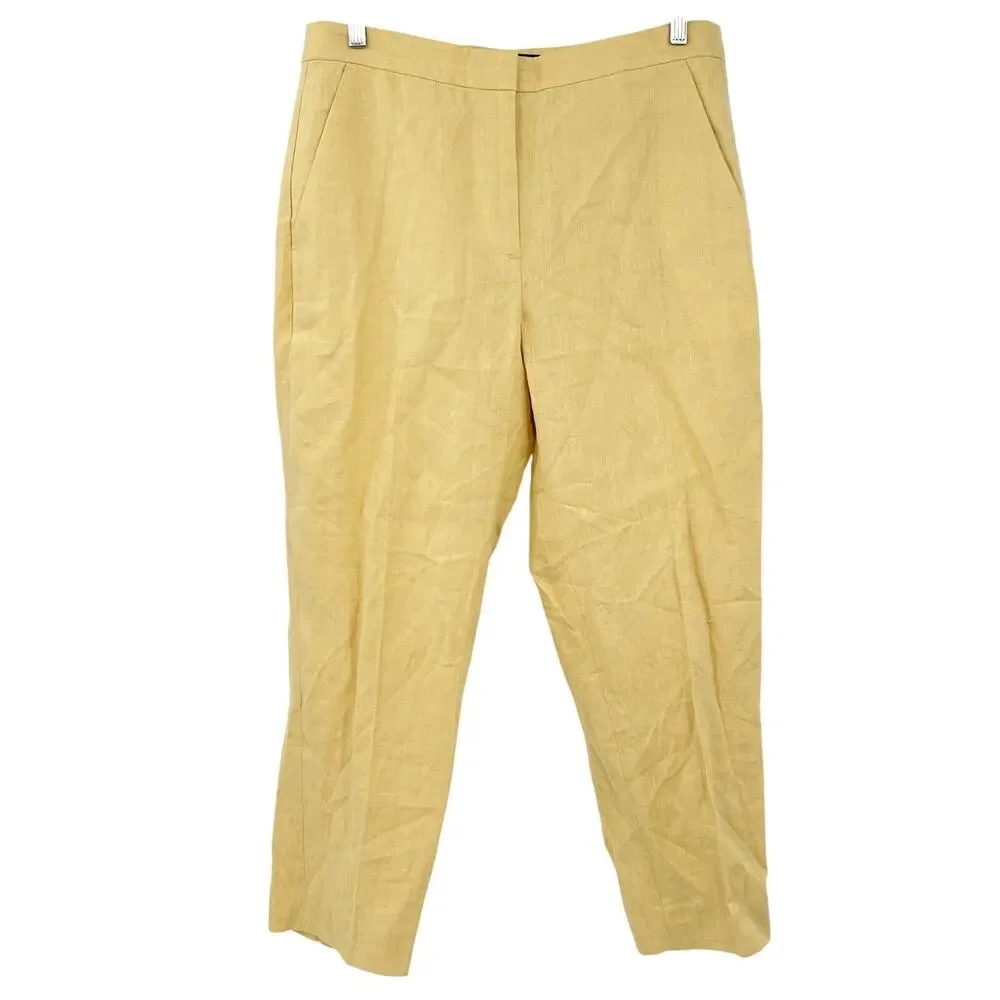 Banana Republic Womens Career Casual Beachy Hayden Linen Blend‎ Pants Size 12